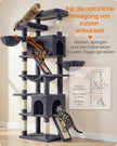 Krabpaal - Met Sisalstammen en Rustplateaus - Voor Grote Katten - Donkergrijs - 55 x 45 x 206 cm