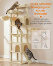 Krabpaal - Met Sisalstammen en Rustplateaus - Voor Grote Katten - Beige - 55 x 45 x 206 cm