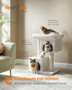 Kratzerpfosten - für große Katzen - bis zu 7 kg - Creme weiß