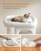 Kratzerpfosten - für große Katzen - bis zu 7 kg - Creme weiß