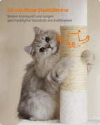 Kratzerpfosten - für große Katzen - bis zu 7 kg - Creme weiß