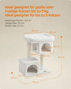 Kratzerpfosten - für große Katzen - bis zu 7 kg - Creme weiß
