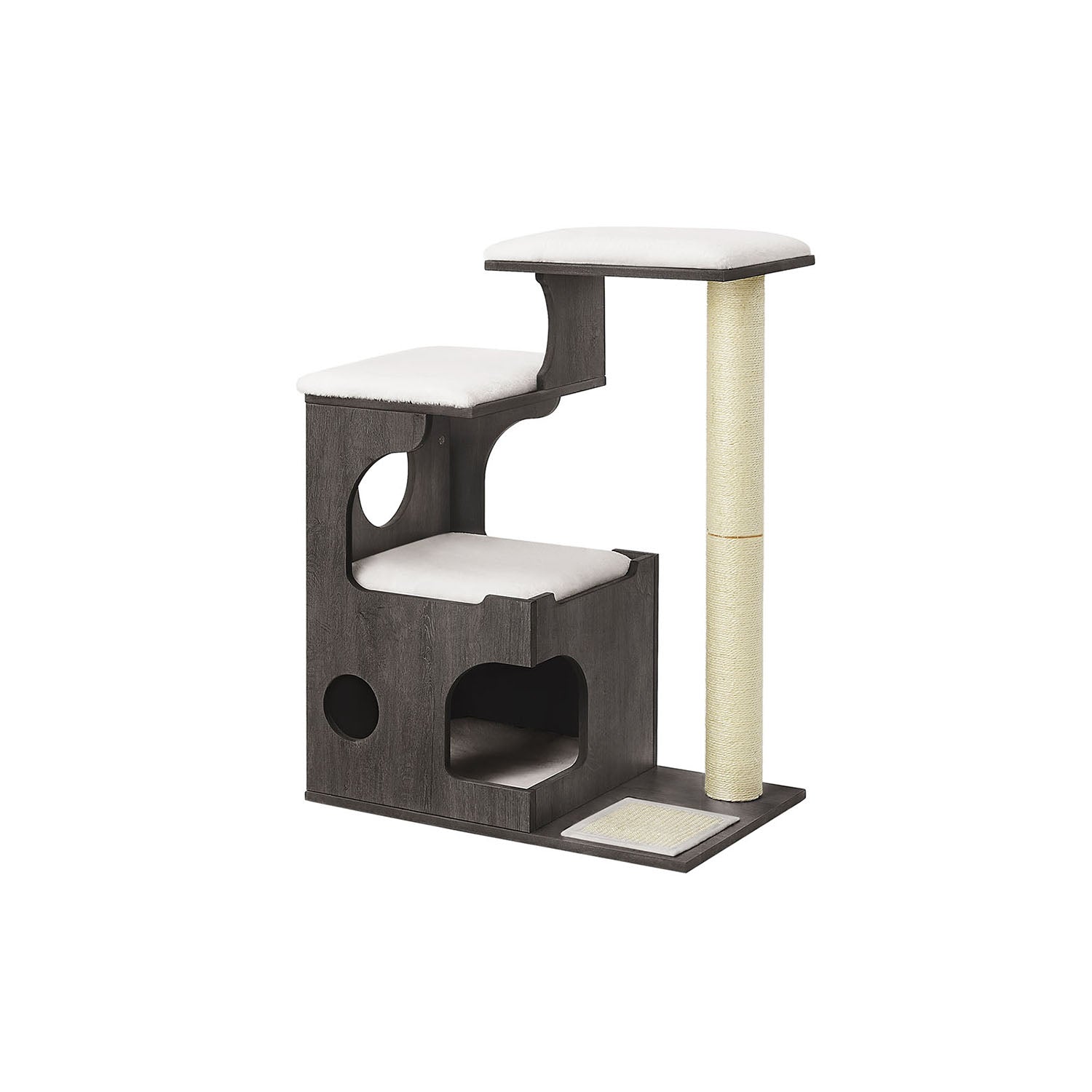 Kratzerpfosten mit Plateaus 50 x 50 x 160 cm Crème White Beige