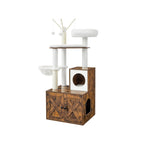 Kratzerpfosten - mit Katzentoilettenschrank - Vintage -Design - Brown