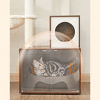 Kratzerpfosten - mit Katzentoilettenschrank - Vintage -Design - Brown