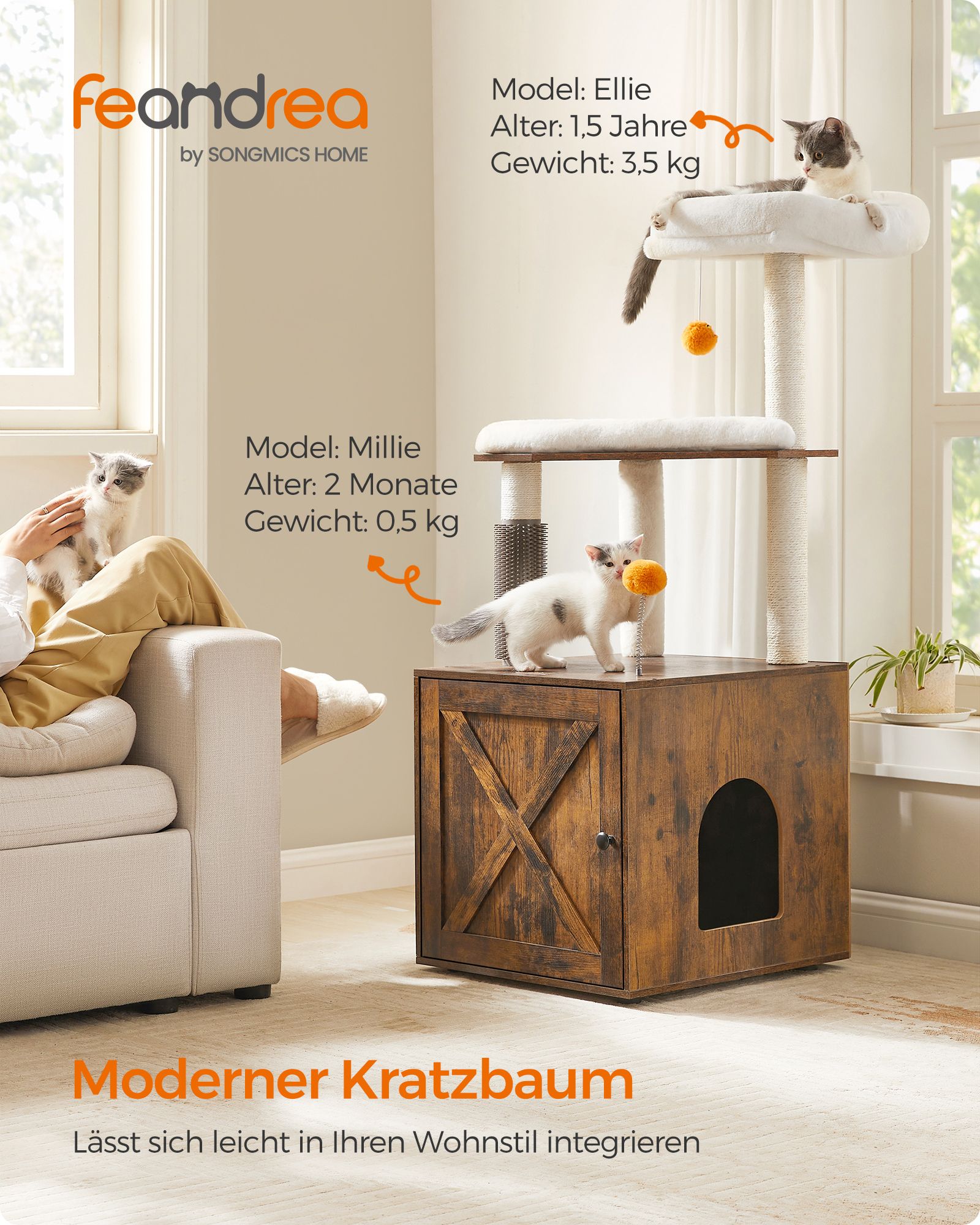 Kratzerpfosten - Waschkissen - Vintage Brown