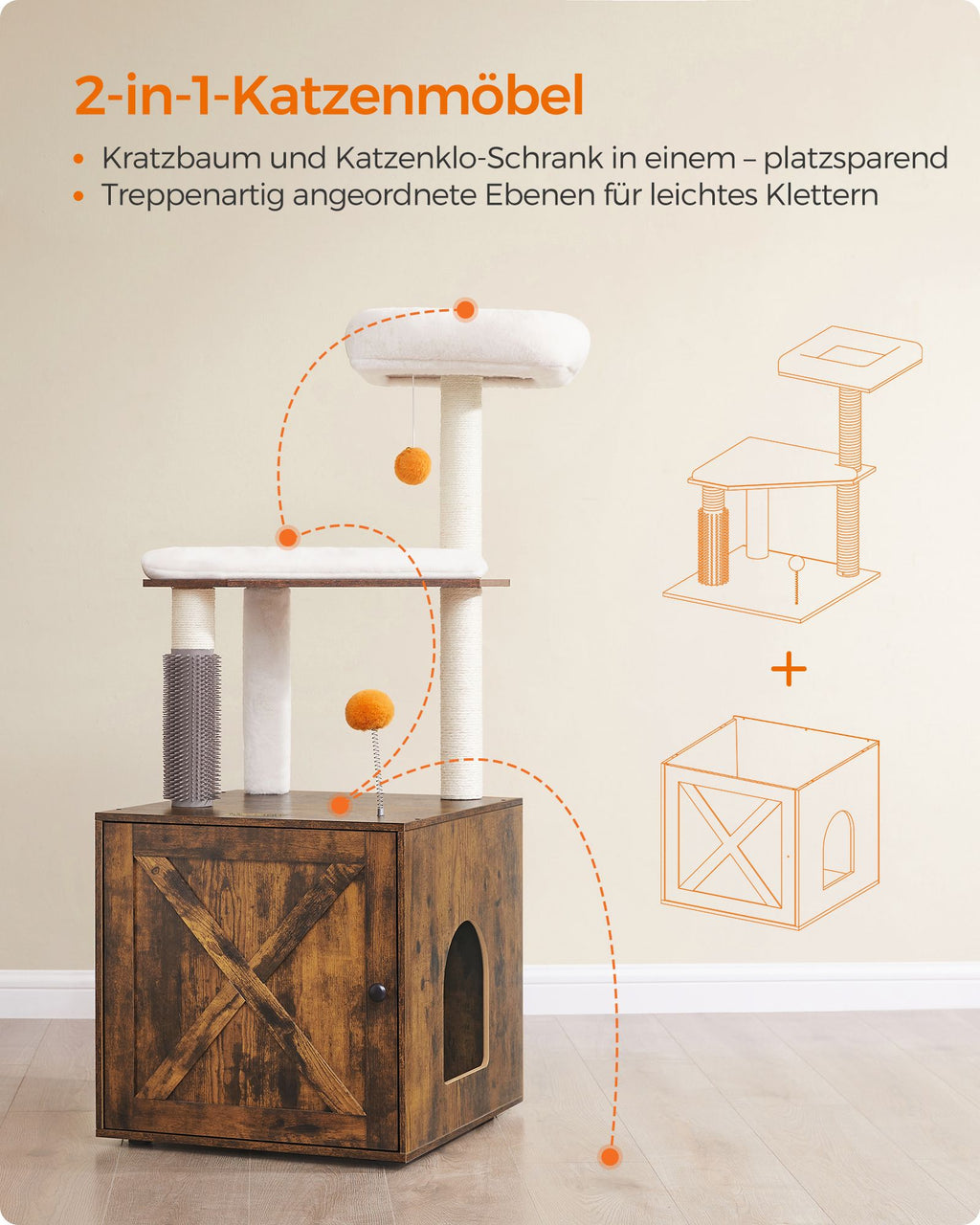 Kratzerpfosten - Waschkissen - Vintage Brown