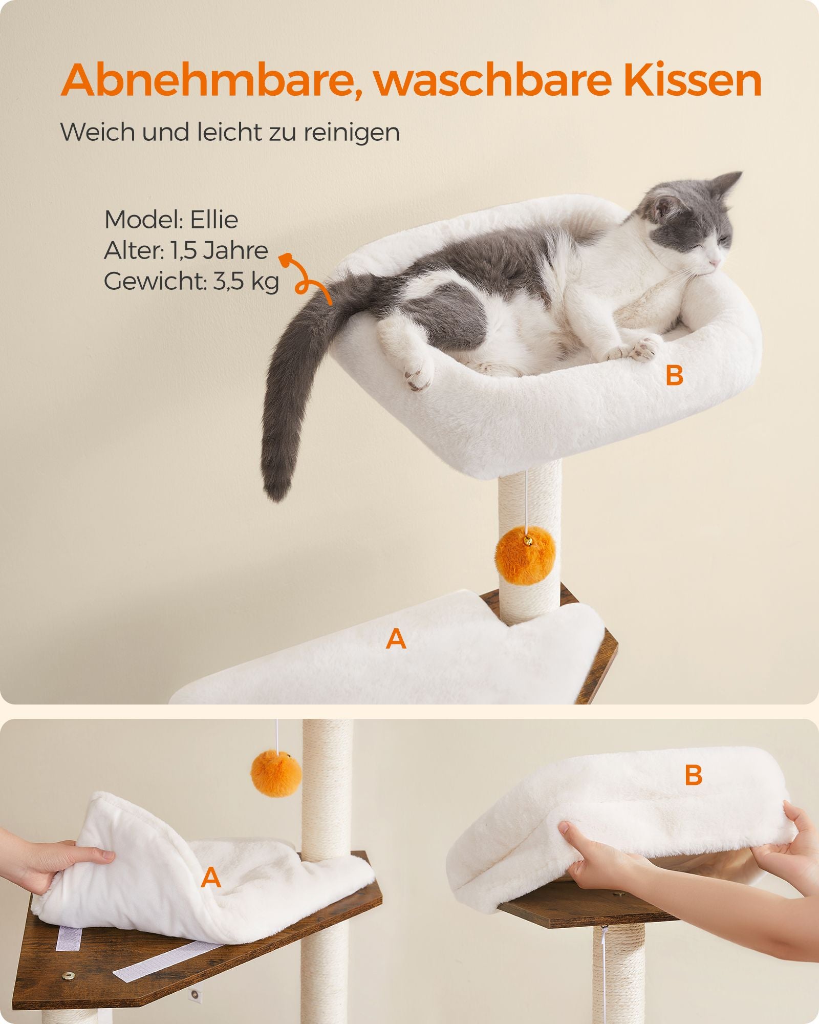 Kratzerpfosten - Waschkissen - Vintage Brown