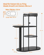 Kratzerpfosten - 111 cm hoch - klassisches schwarzes Sisalstam