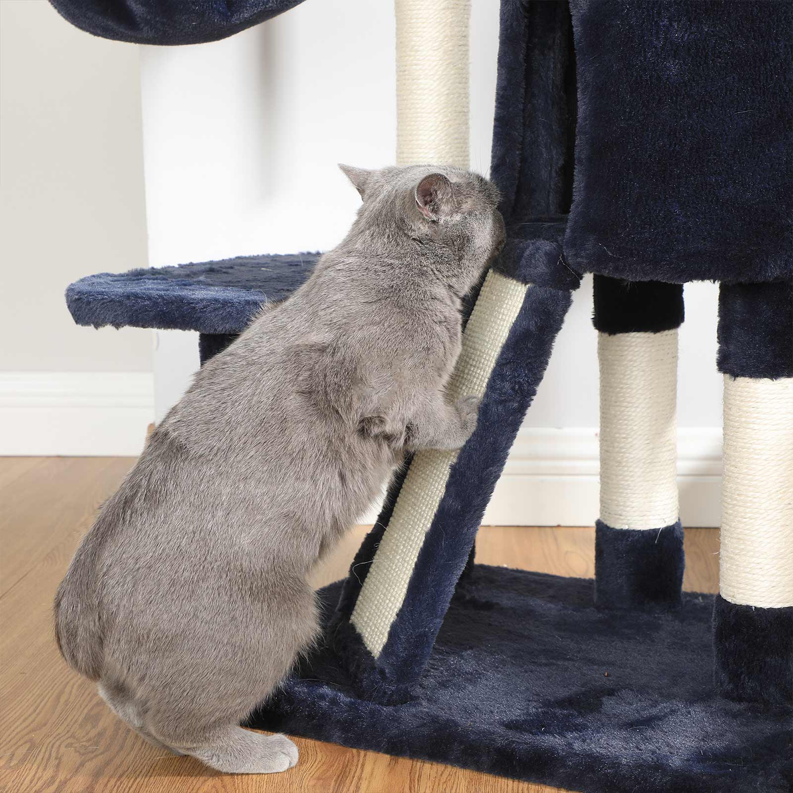 Kratzerpfosten - mit weichem Plüsch - 104 cm - Blau