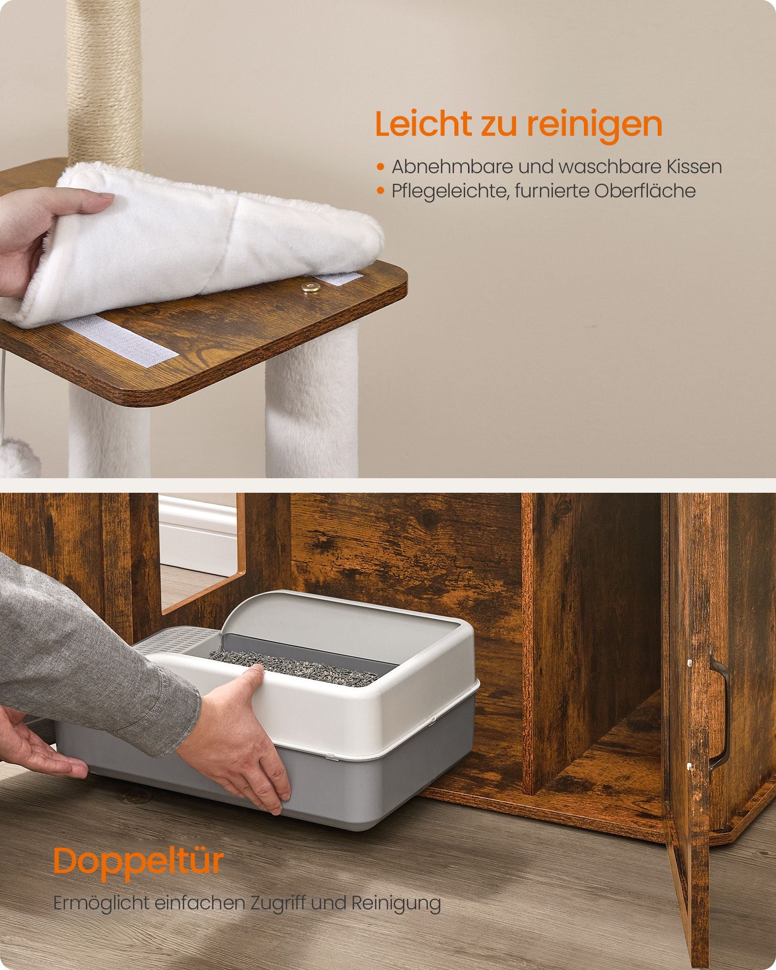 Kratzer nach 170 cm hoch mit Vintage Brown Cat Bakery