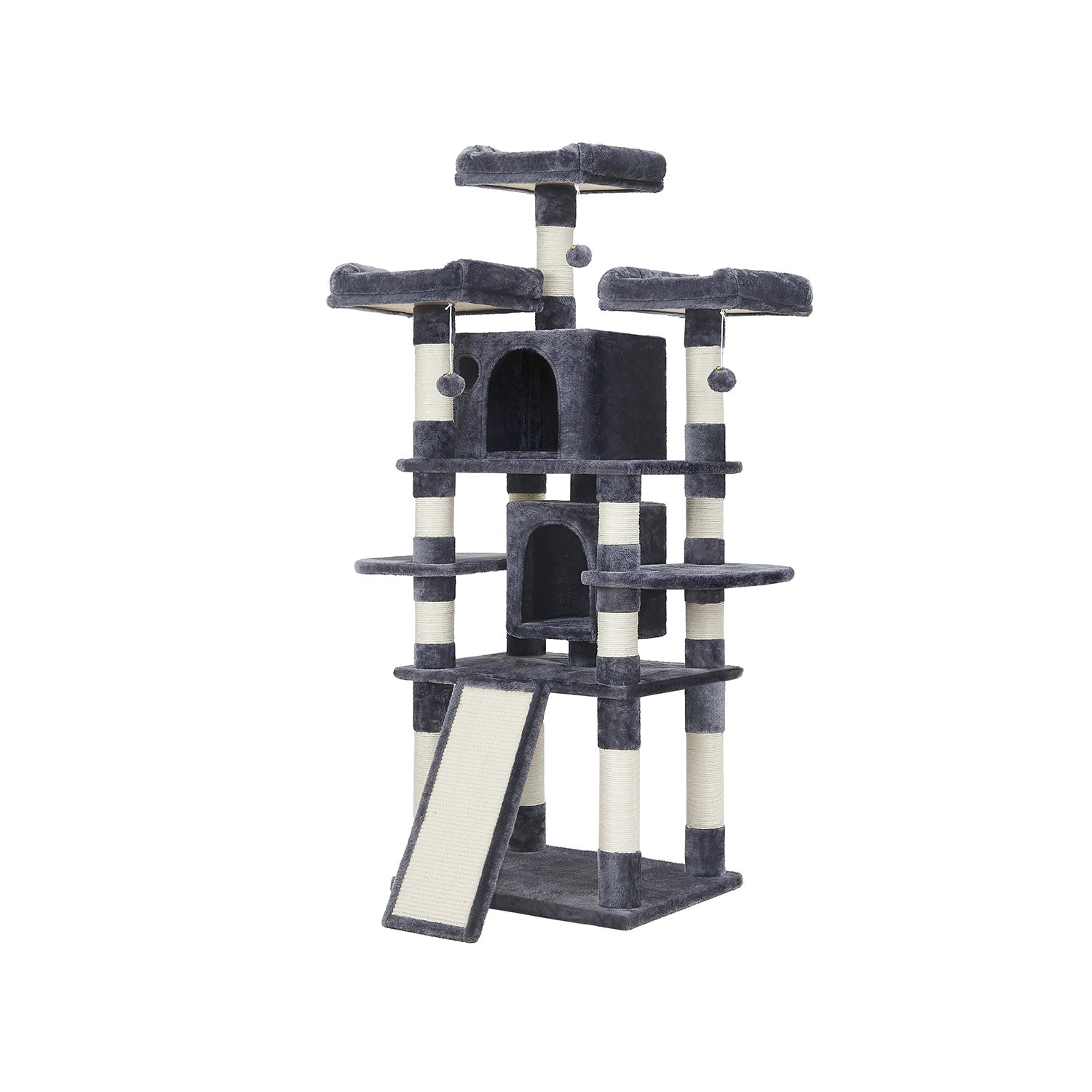 Kratzer nach xxl - 3 Plattformen und 2 Höhlen - 172 cm - Flue Grey