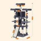 Kratzer nach xxl - 3 Plattformen und 2 Höhlen - 172 cm - Flue Grey