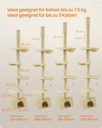 Kratzer nach der Decke hoch 231-291 cm in Höhe einstellbarer Beige
