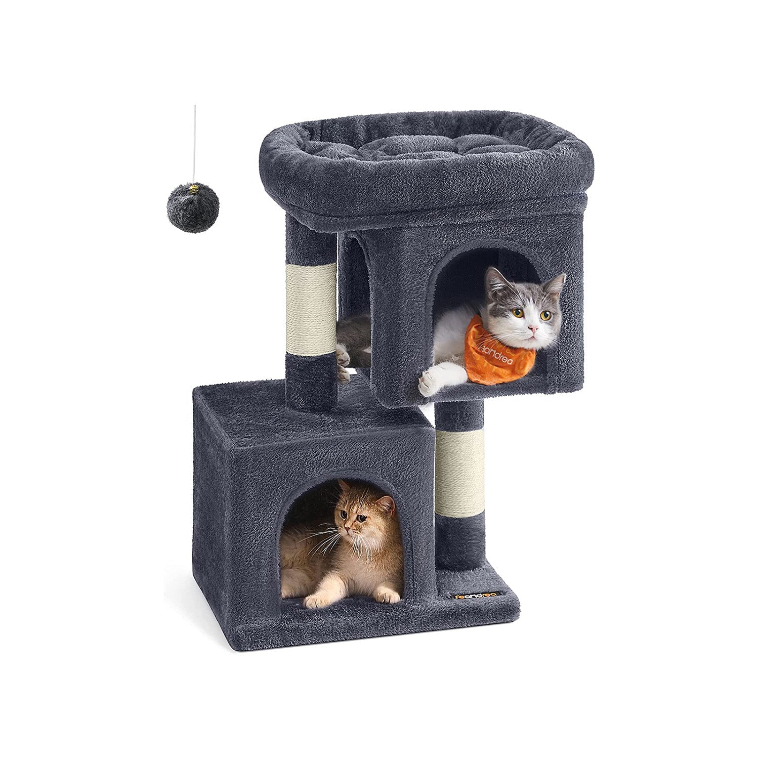 Kratzerpfosten - Katzenbaum - mit großer Plattform - 67 cm hoch - Beige