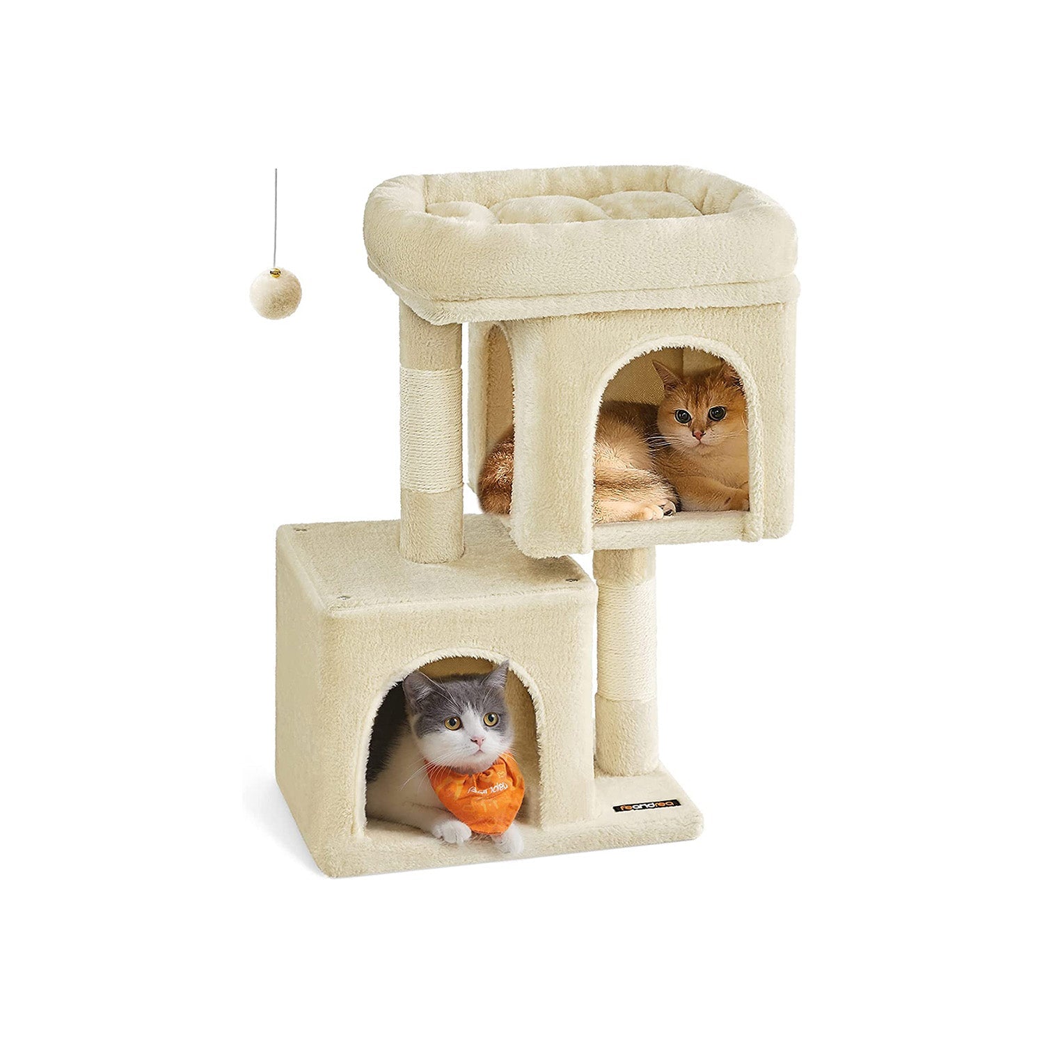 Kratzerpfosten - Katzenbaum - mit großer Plattform - 67 cm hoch - Beige