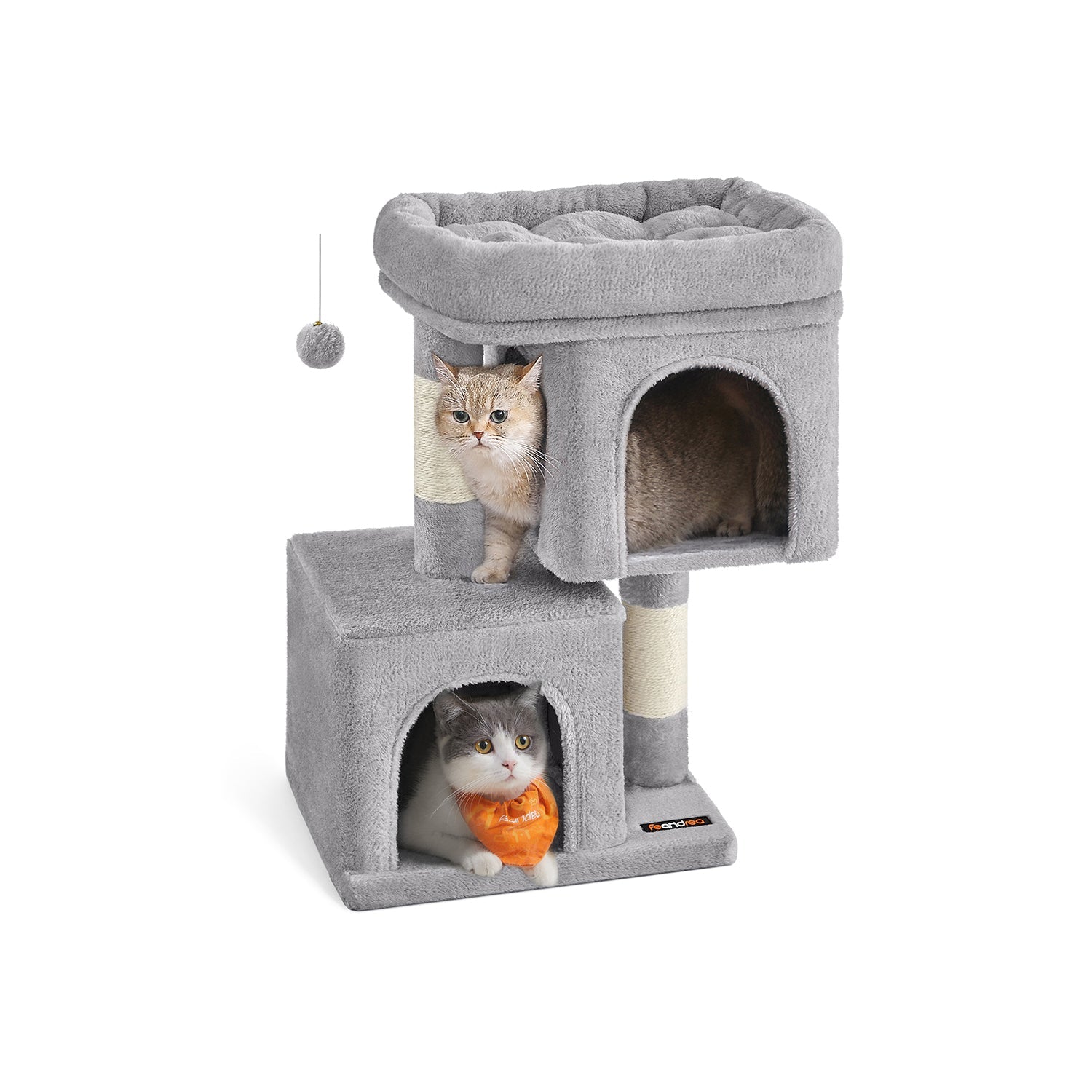 Kratzerpfosten - Katzenbaum - mit großer Plattform - 67 cm hoch - Beige