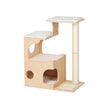 Katze Kratzerpfosten - Kletterbaum mit 3 Liegestern und Höhle - braun