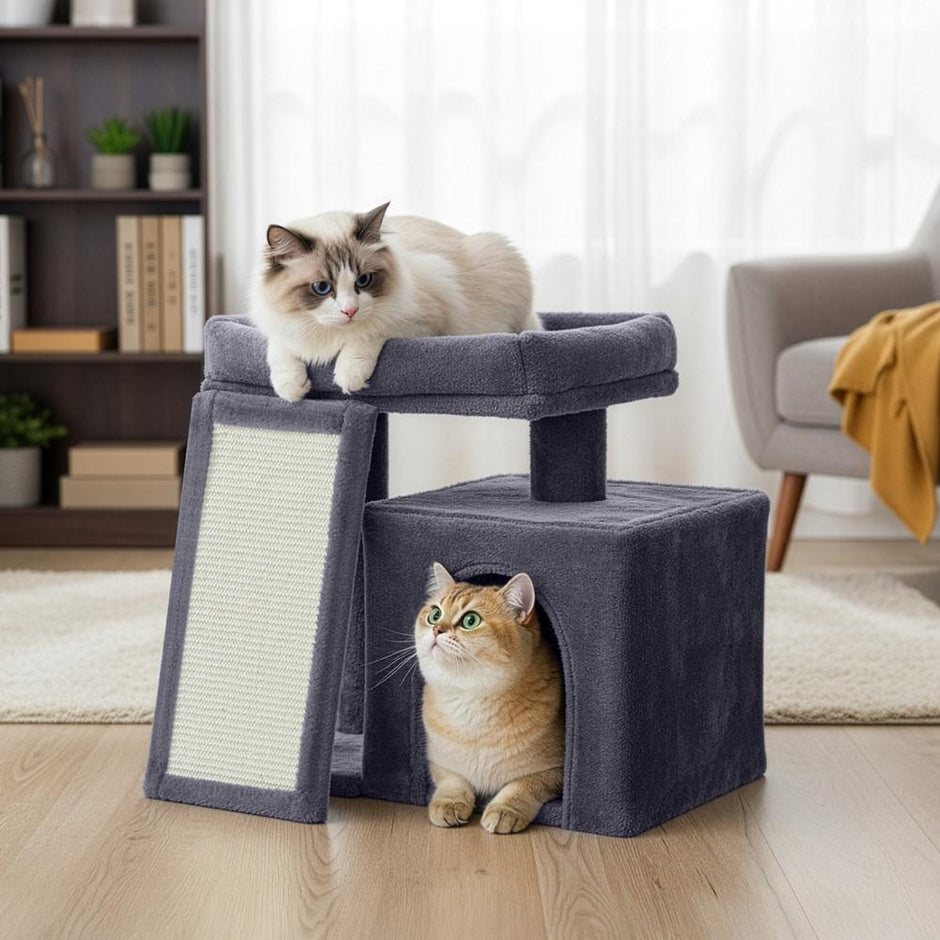 Kleine Krabpaal - Met Krabplank - Kattenmand - Platform - Donkergrijs