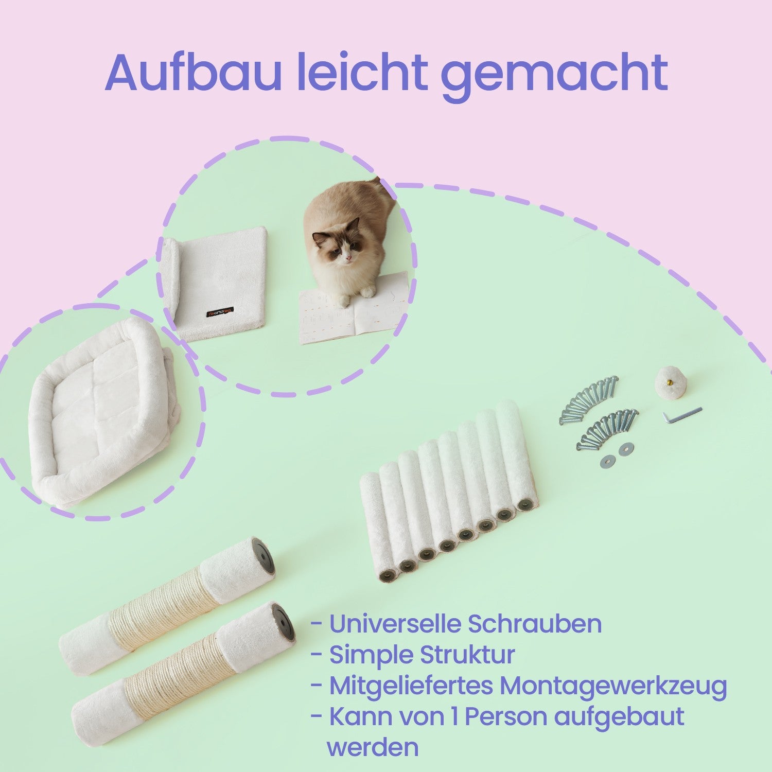84 cm Hochkratzerpfosten, Kratzerpfosten für große Katzen, große Aussichtsplattform