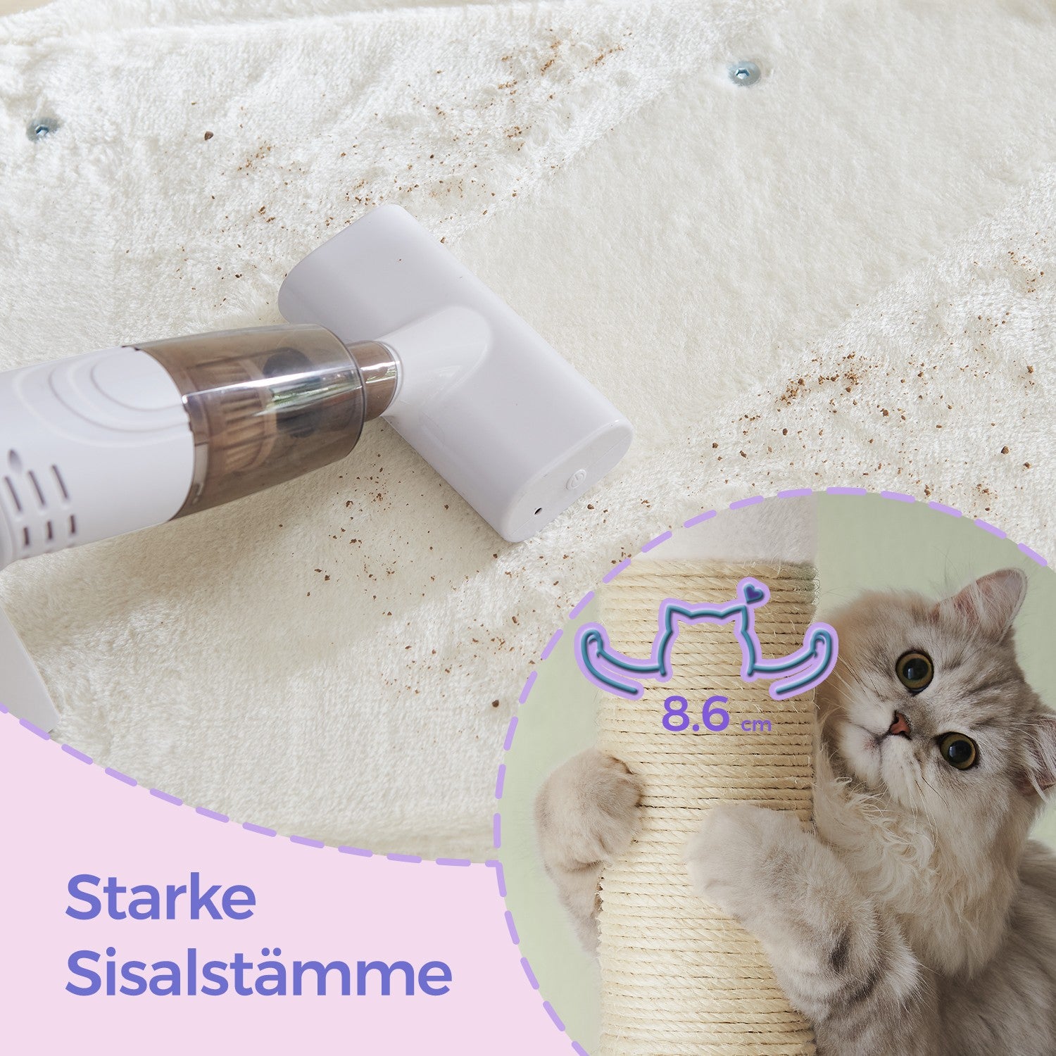 84 cm Hochkratzerpfosten, Kratzerpfosten für große Katzen, große Aussichtsplattform