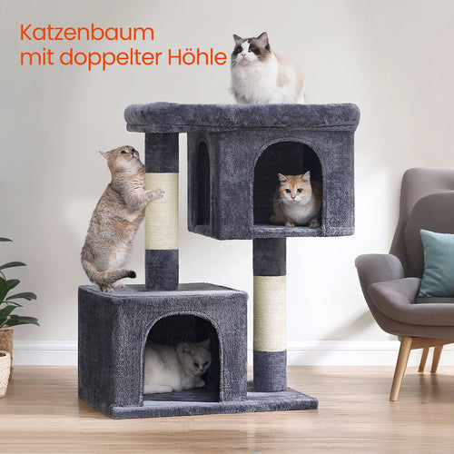 Kratzbaum 101 cm hoch – große Plattform