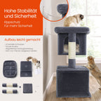 Kratzbaum 101 cm hoch – große Plattform