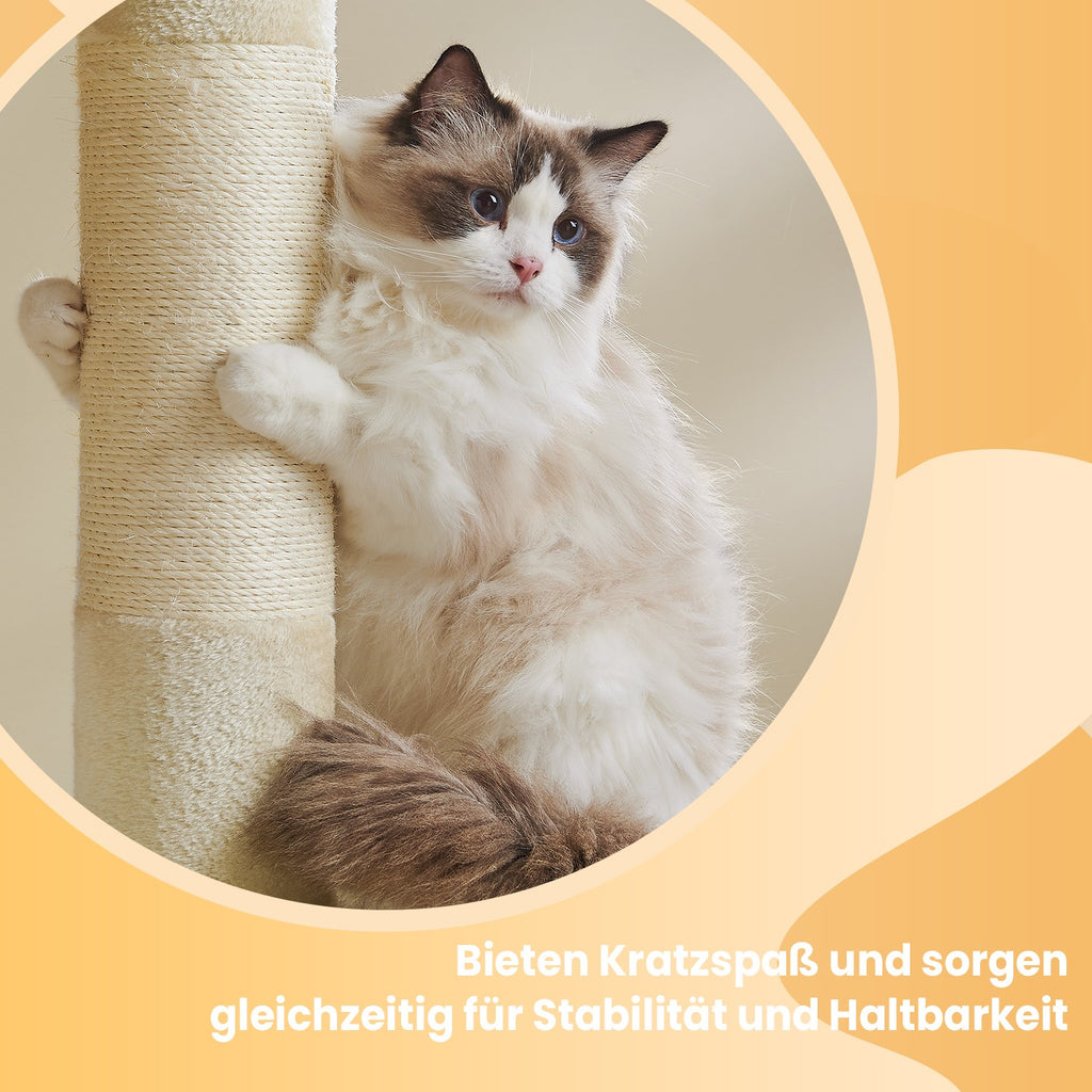 Kratzbaum 101 cm hoch – große Plattform