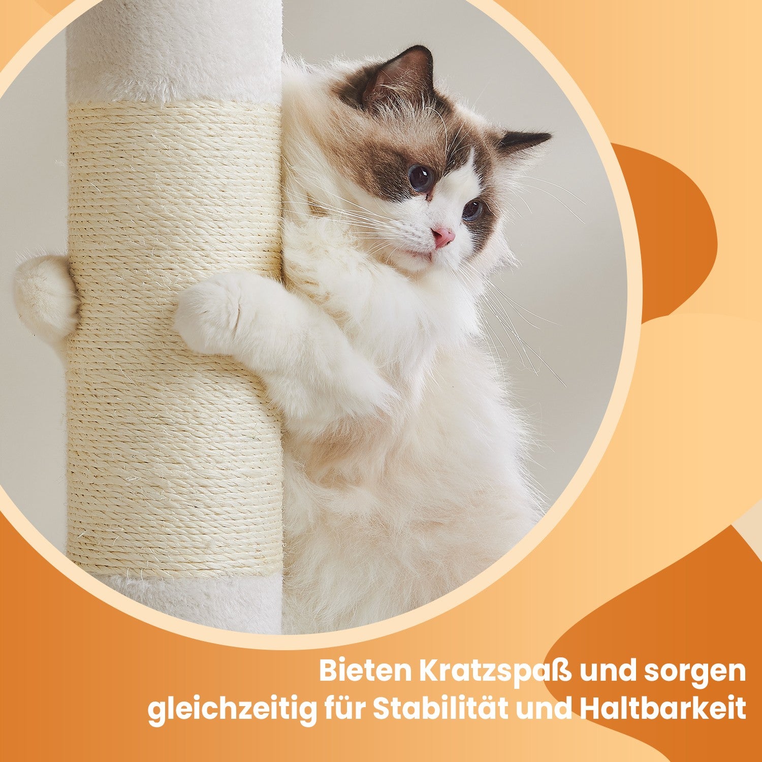 Kratzbaum 101 cm hoch – große Plattform