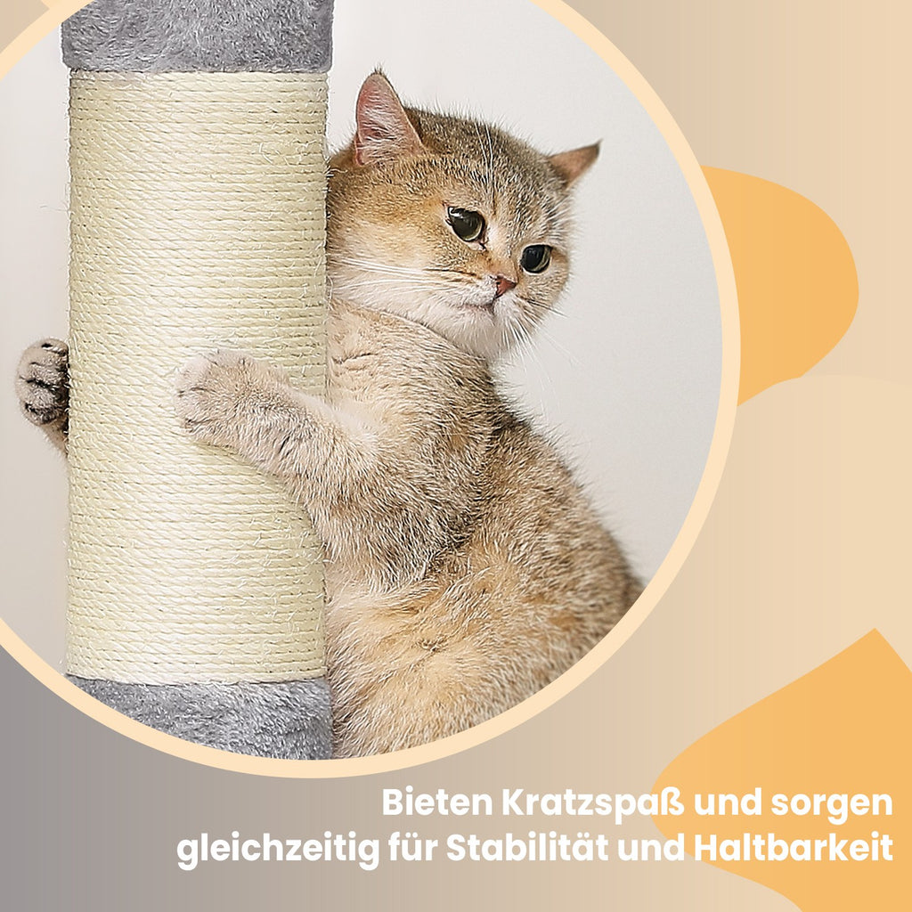 Kratzbaum 101 cm hoch – große Plattform