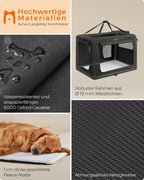 Hundekiste - mit Griffen - Black Metall -Rahmen