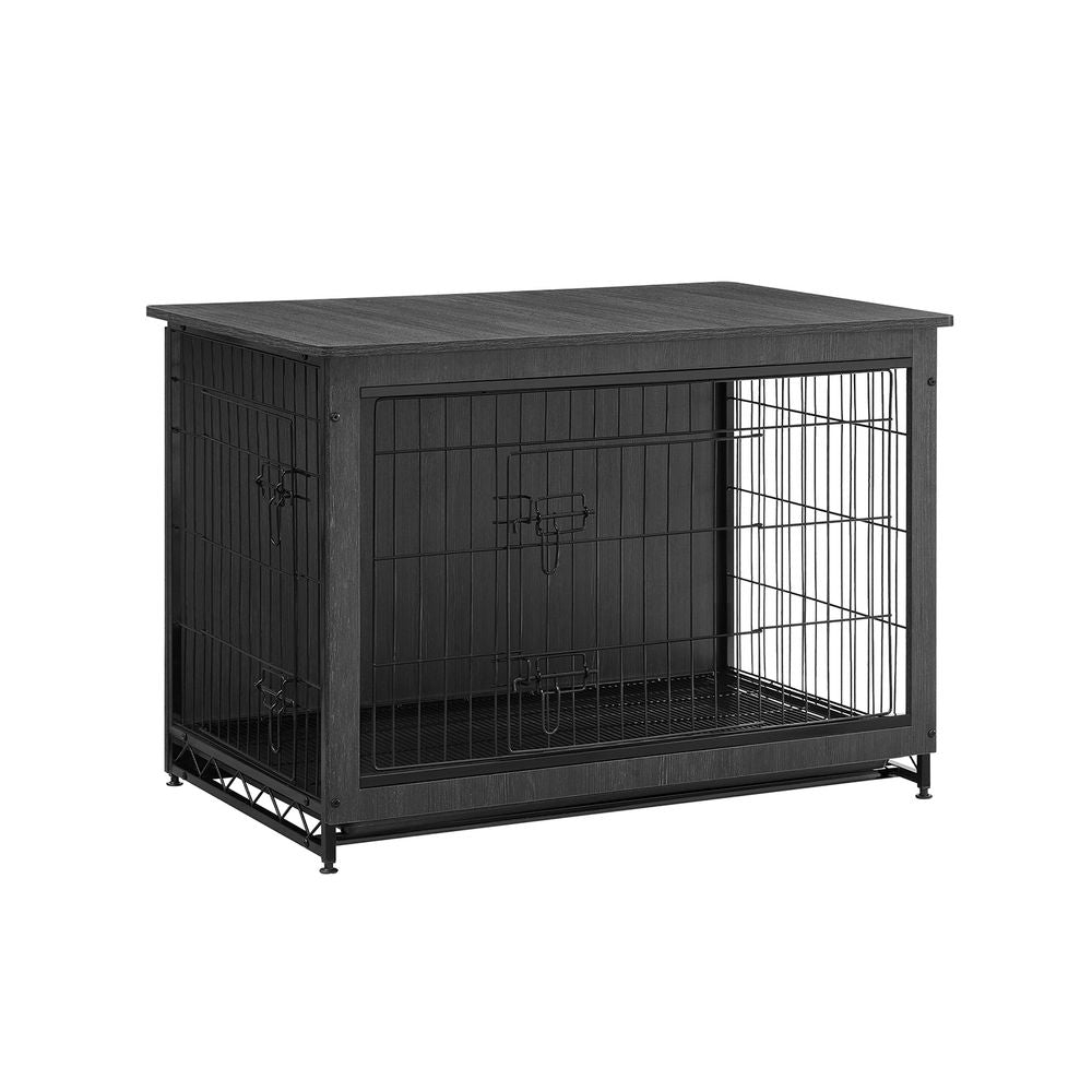 Hundekäfig - Bank - extra stark - Holz/Metallrahmen - braun
