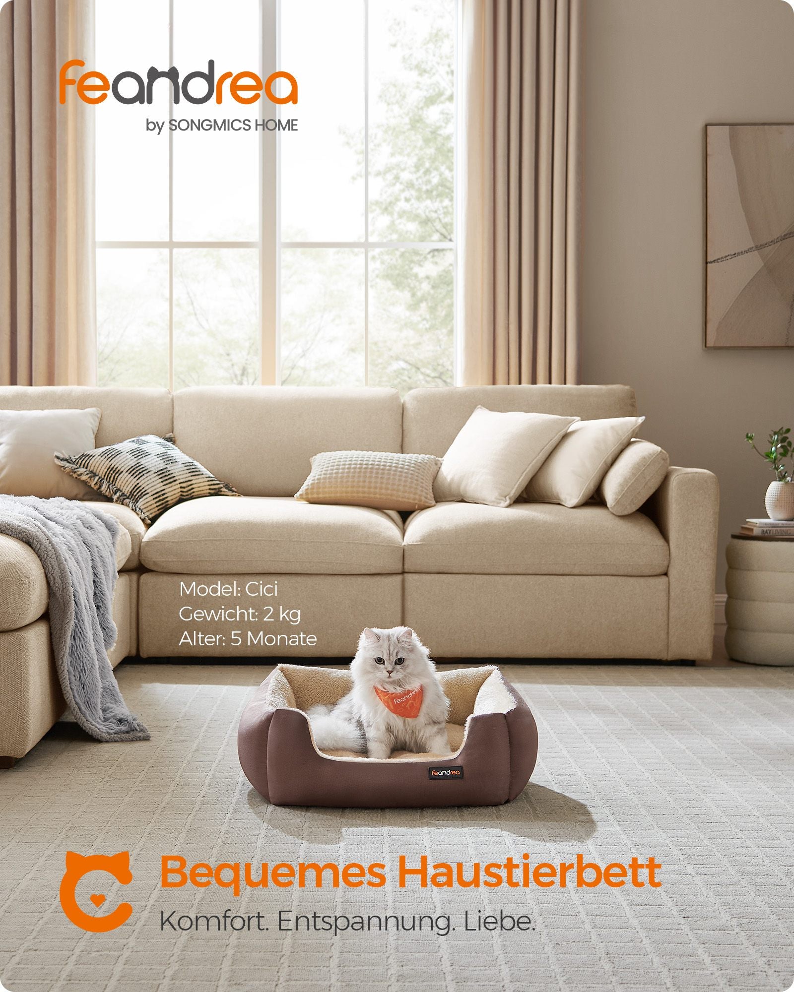 Hondenmand - 60 x 50 cm - Oxford Stof - Wasbaar - Licht Kaki