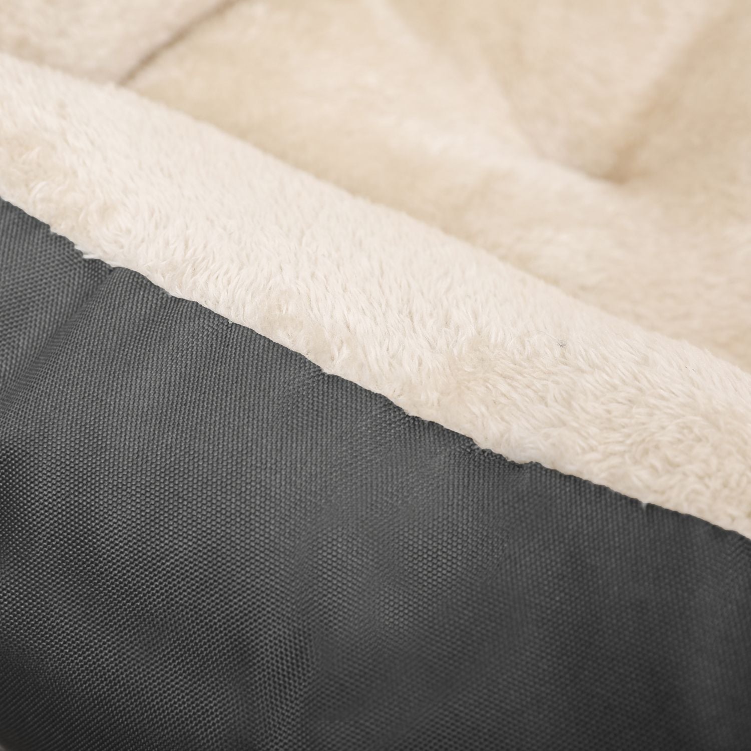 Hundebett - 65 x 55 x 20 cm - mit reversibler Kissen - Grau