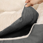 Hundebett - 80 x 65 x 20 cm - mit reversiblen Kissen - grau