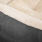 Hundebett - 80 x 65 x 20 cm - mit reversiblen Kissen - grau