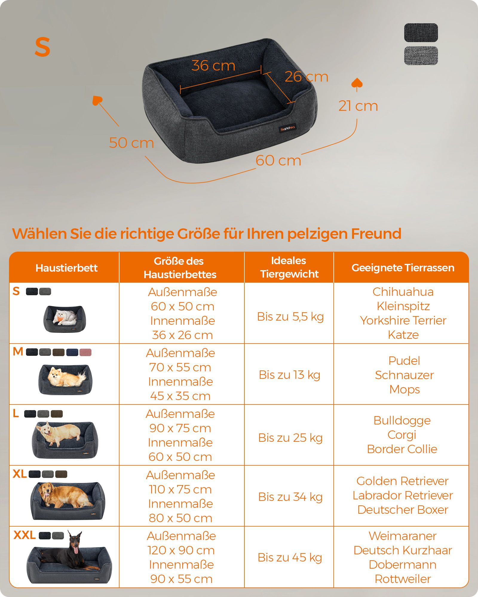Hundekorb mit abnehmbar