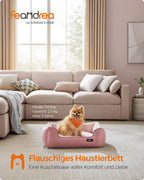 Hundebett - Leinen -Look - für kleine Hunde - Pastellrosa