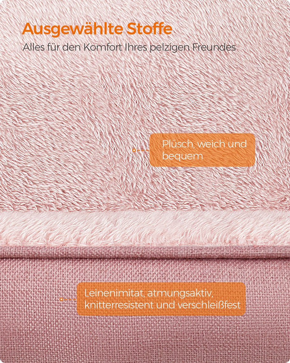Hundebett - Leinen -Look - für kleine Hunde - Pastellrosa