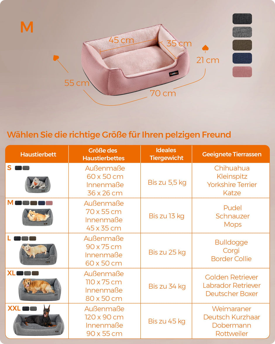 Hundebett - Leinen -Look - für kleine Hunde - Pastellrosa