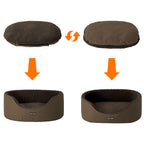 Hundebett - mit hoher Kante - 92 x 72 x 28 cm - braun