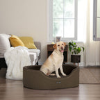 Hundebett - mit hoher Kante - 92 x 72 x 28 cm - braun