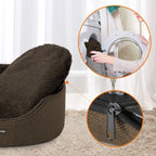 Hundebett - mit hoher Kante - 92 x 72 x 28 cm - braun