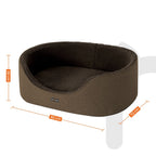 Hundebett - mit hoher Kante - 92 x 72 x 28 cm - braun