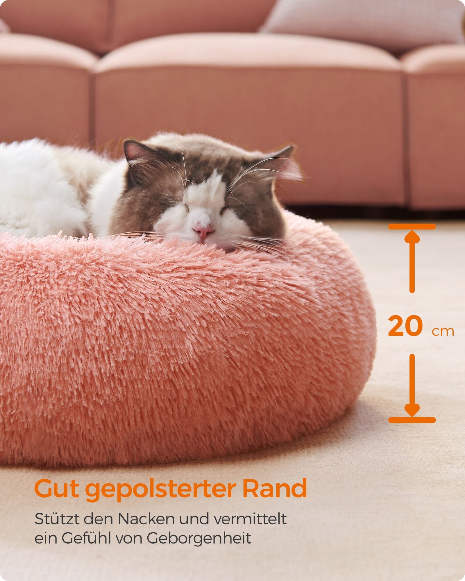 Hundekorb - mit abnehmbarer Füllung - Ø 50 cm