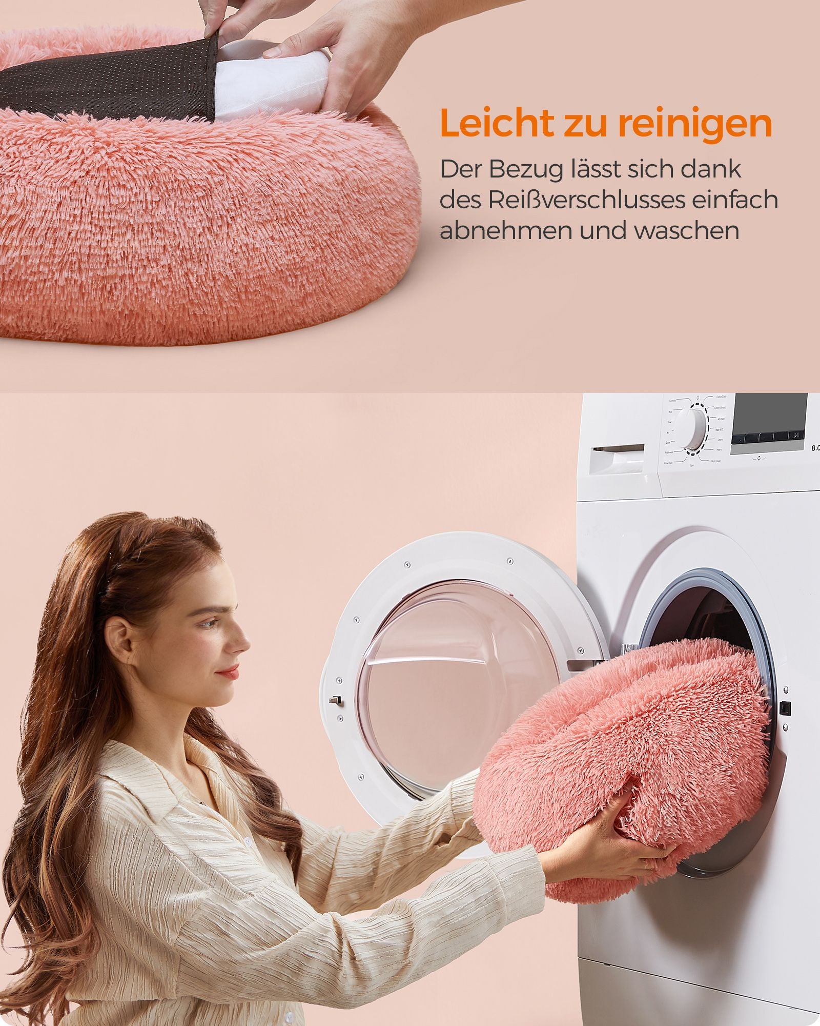 Hundekorb - mit abnehmbarer Füllung - Ø 50 cm