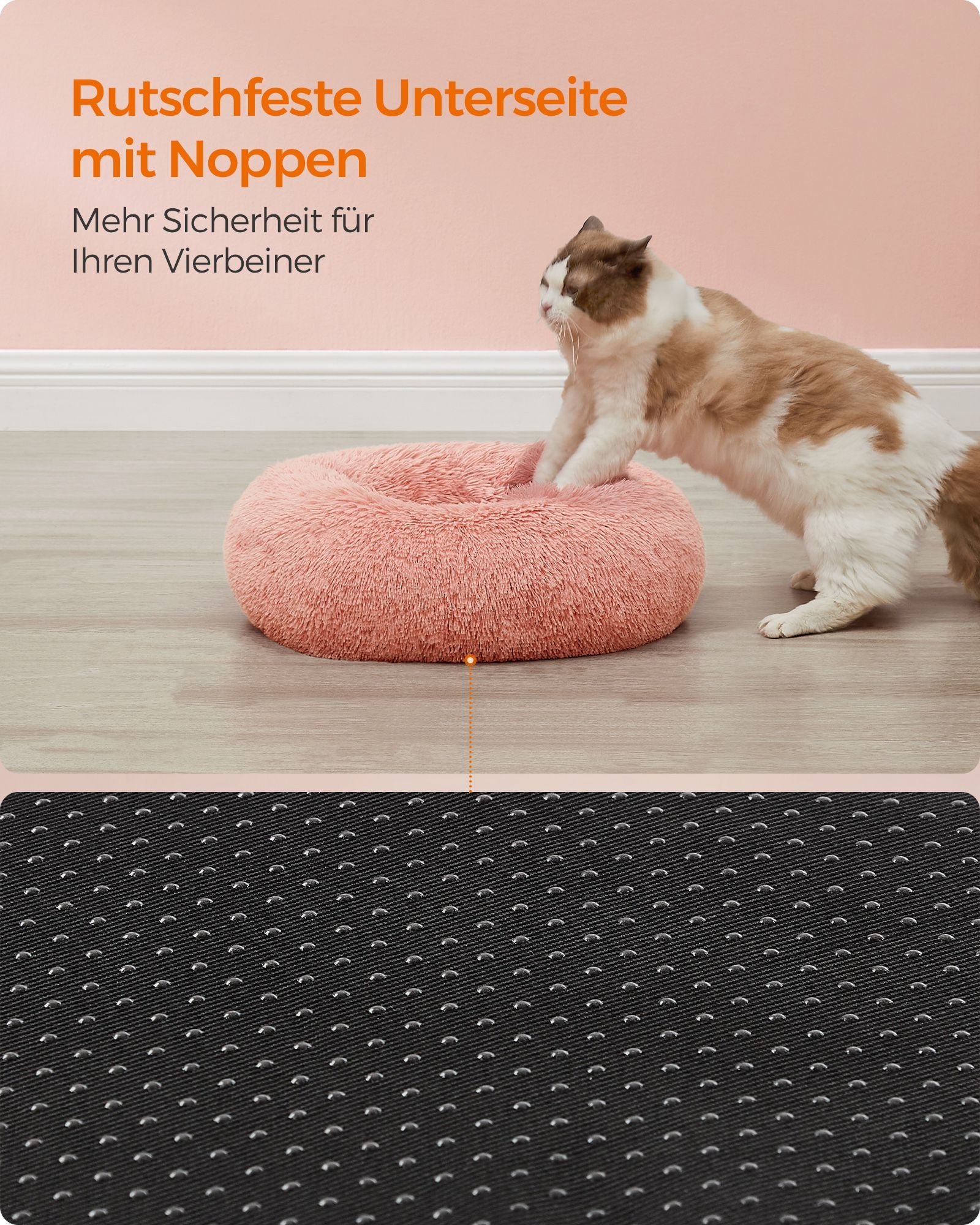 Hundekorb - mit abnehmbarer Füllung - Ø 50 cm