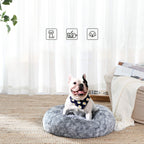 Hundebett - Katzenbett - weicher Korb - 60 cm - grau