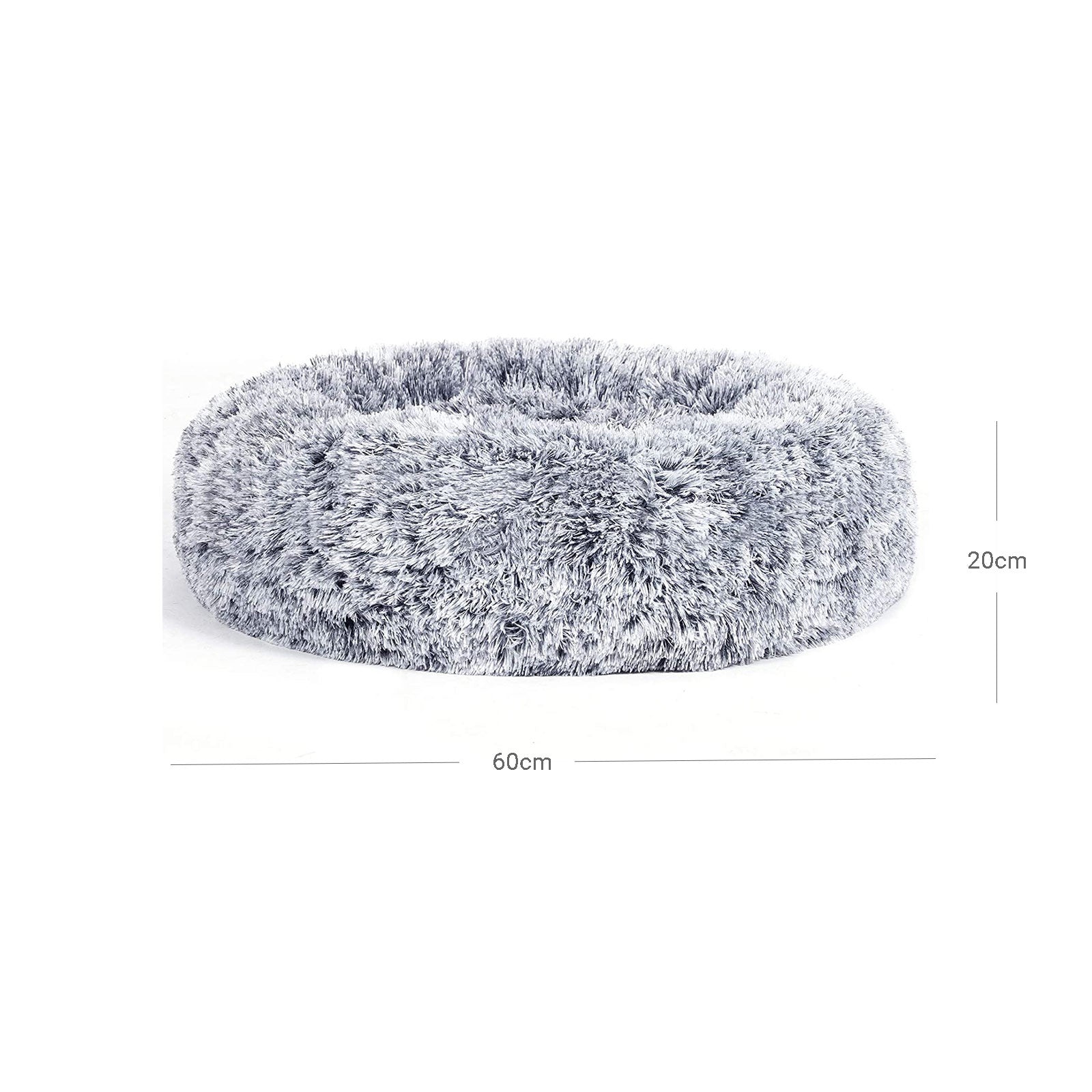 Hundebett - Katzenbett - weicher Korb - 60 cm - grau