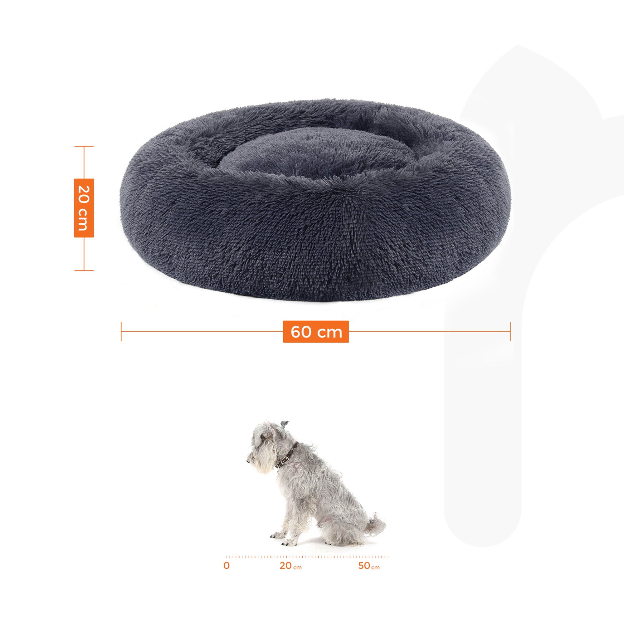 Hundebett - Katzenbett - weicher Plüsch - Dunkelgrau